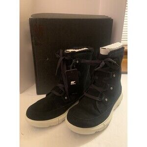 Sorel Women's Explorer Next Joan WP Boots, Black/Fawn Leather  NIB Sz 9